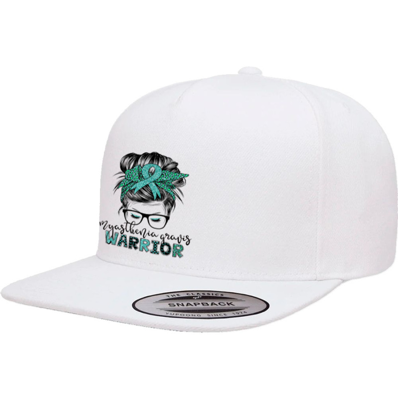 Myasthenia Gravis Warrior Mom Mg Awareness T Shirt 5 Panel Snapback Cap | Artistshot