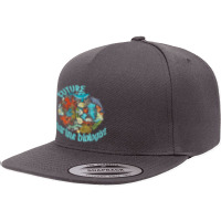 Future Marine Biologist Ocean Life Drawing Whale Octopus 5 Panel Snapback Cap | Artistshot