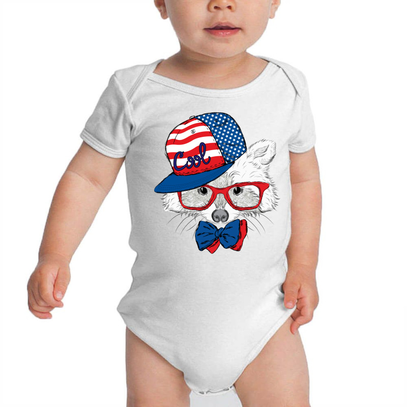 Usa Raccoon, Animal,animals,american Flag Baby Bodysuit by HILstore | Artistshot