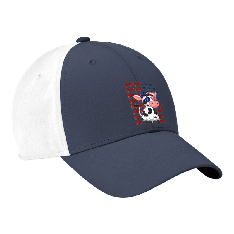 Funny Dairy Cows 4th Of July Costumes Usa Flag Dairy Cows Nike Dri-fit Cap | Artistshot