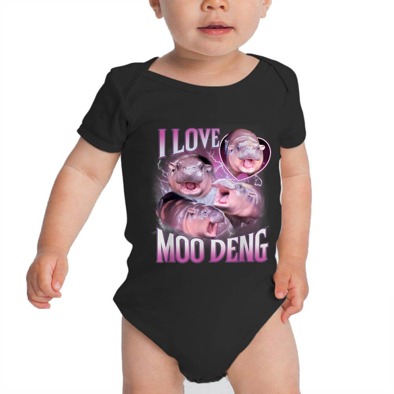 I Love Moo Deng Baby Bodysuit by ERNESTO GUANCIA | Artistshot