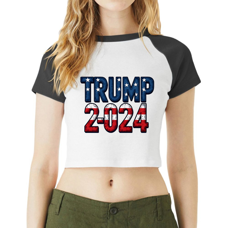 Funny Trump Scorecard 2 024 Raglan Crop Top by ERNESTO GUANCIA | Artistshot