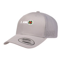 Half American Half Dominican Roots Usa Dominica Island Flag Long Sleev Retro Trucker Cap | Artistshot