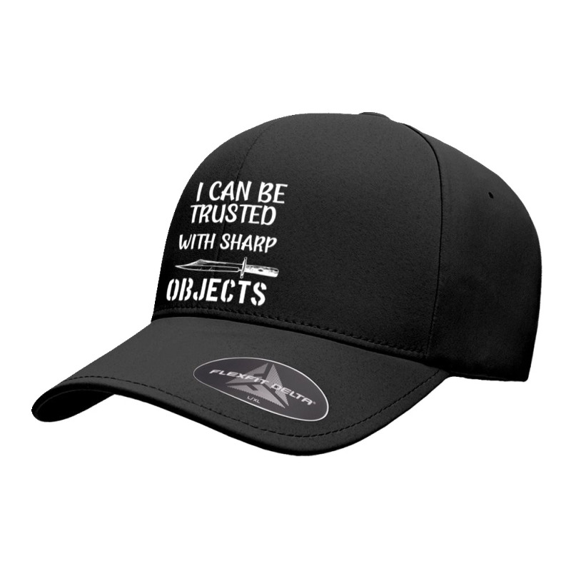 I Can Be Trusted With Sharp Objects Seamless Cap | Artistshot