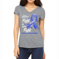 Esophageal Cancer Awareness T  Shirt Esophageal Cancer Awareness Her F Women's V-neck T-shirt | Artistshot