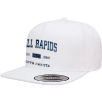 Dell Rapids South Dakota Sd Vintage Athletic Navy Sports Des 5 Panel Snapback Cap | Artistshot