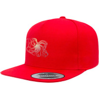 Octopus Cool Vintage Marine Biologist Ocean Sea Life 3 5 Panel Snapback Cap | Artistshot