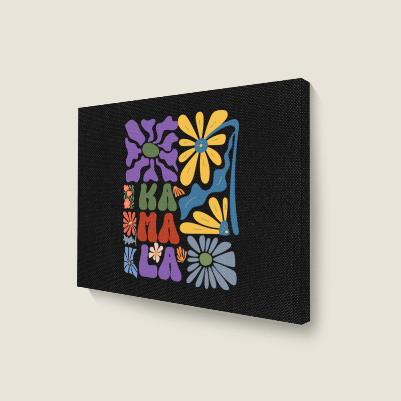 Kamala Floral Retro Tendance Landscape Canvas Print by TuxQ | Artistshot