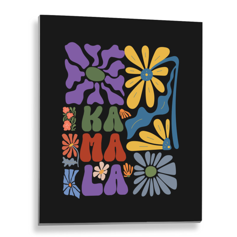 Kamala Floral Retro Tendance Metal Print Vertical by TuxQ | Artistshot