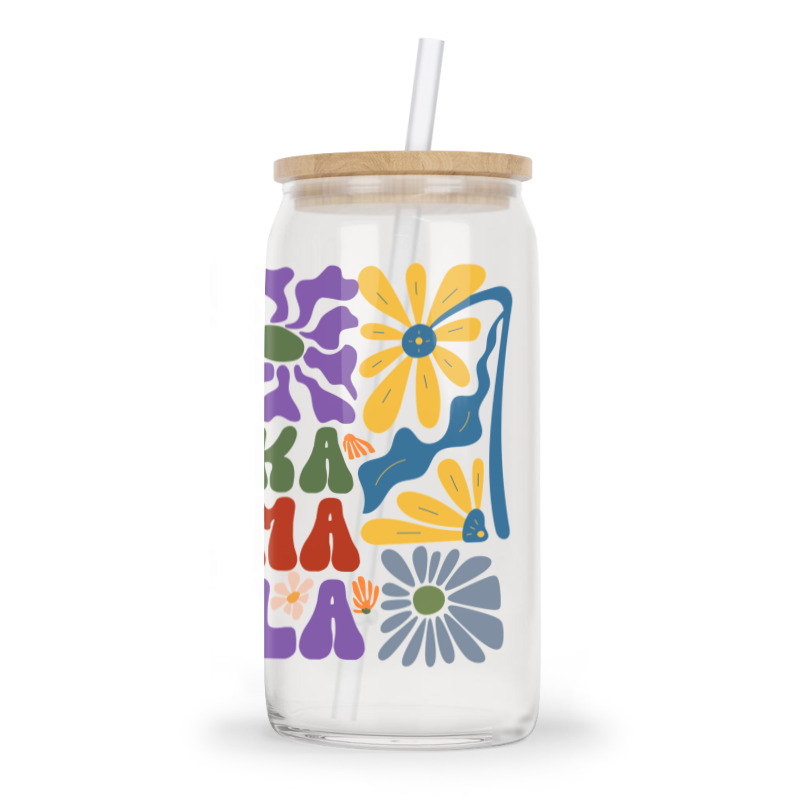 Kamala Floral Retro Tendance Glass tumbler by TuxQ | Artistshot