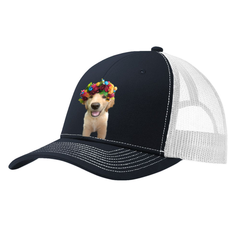 Golden Retriever Dog Dogs, Flower Head Crown, Cute Pa Trucker Cap by Kalsurin563 | Artistshot