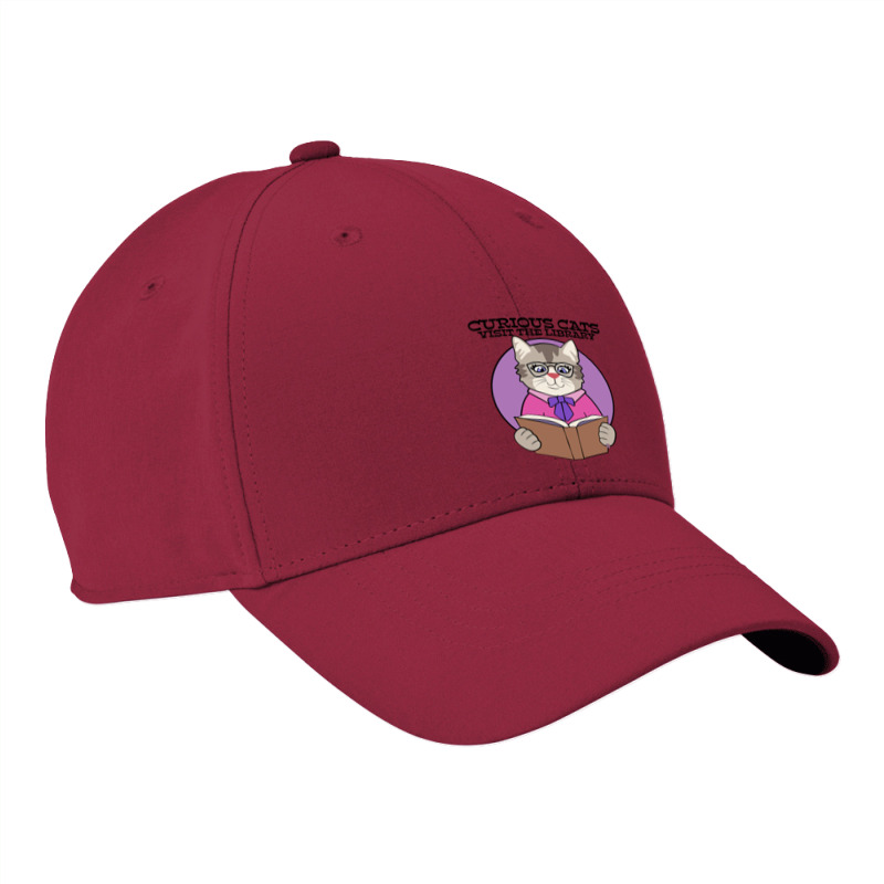 Curious Cats Visit The Library Purple Nike Dri-FIT Cap by webberkyla | Artistshot