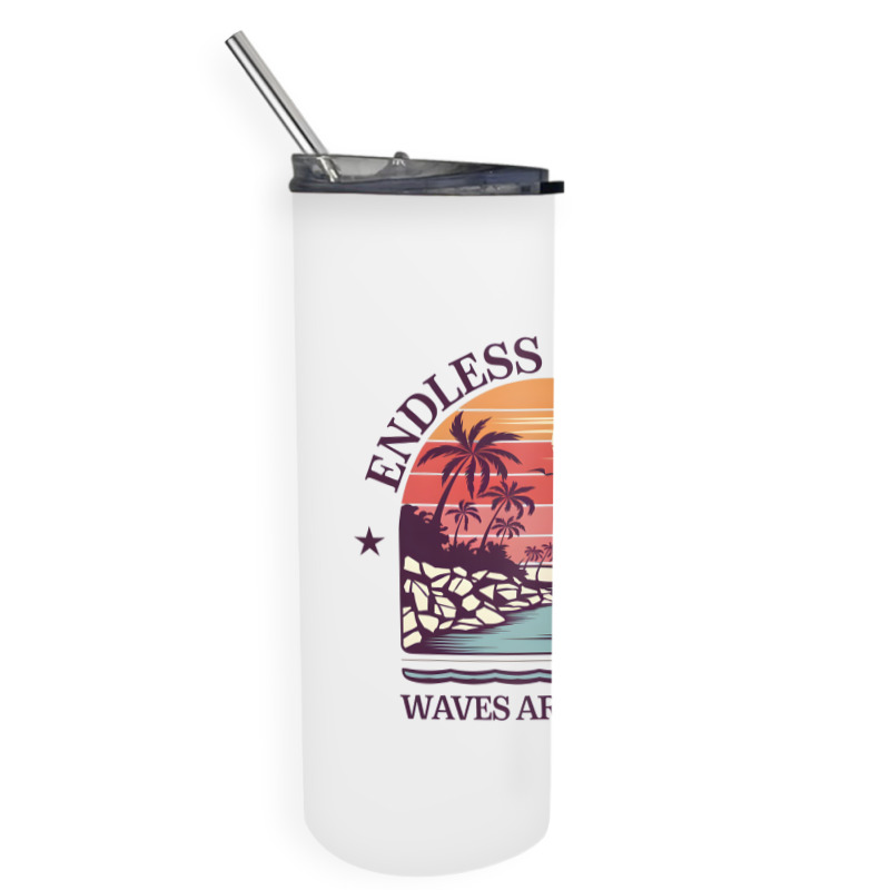 Waves Are Calling 1 Skinny Tumbler by ArtMikailah | Artistshot