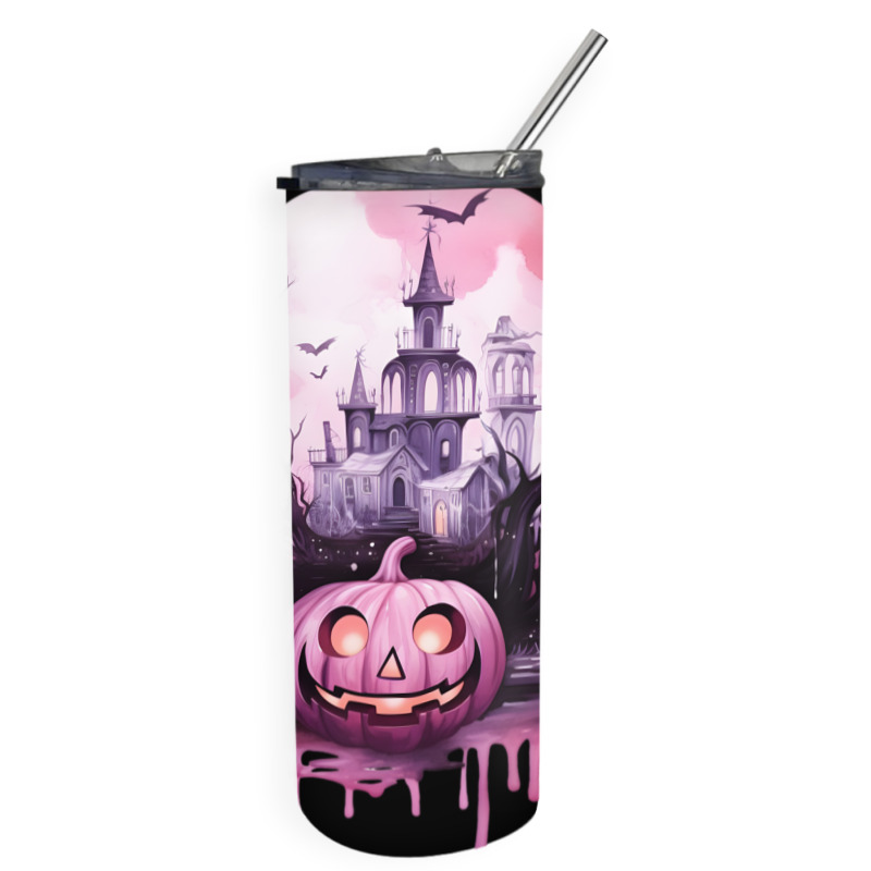 Pumpkin Halloween Spooky Night Skinny Tumbler by risedesignid | Artistshot