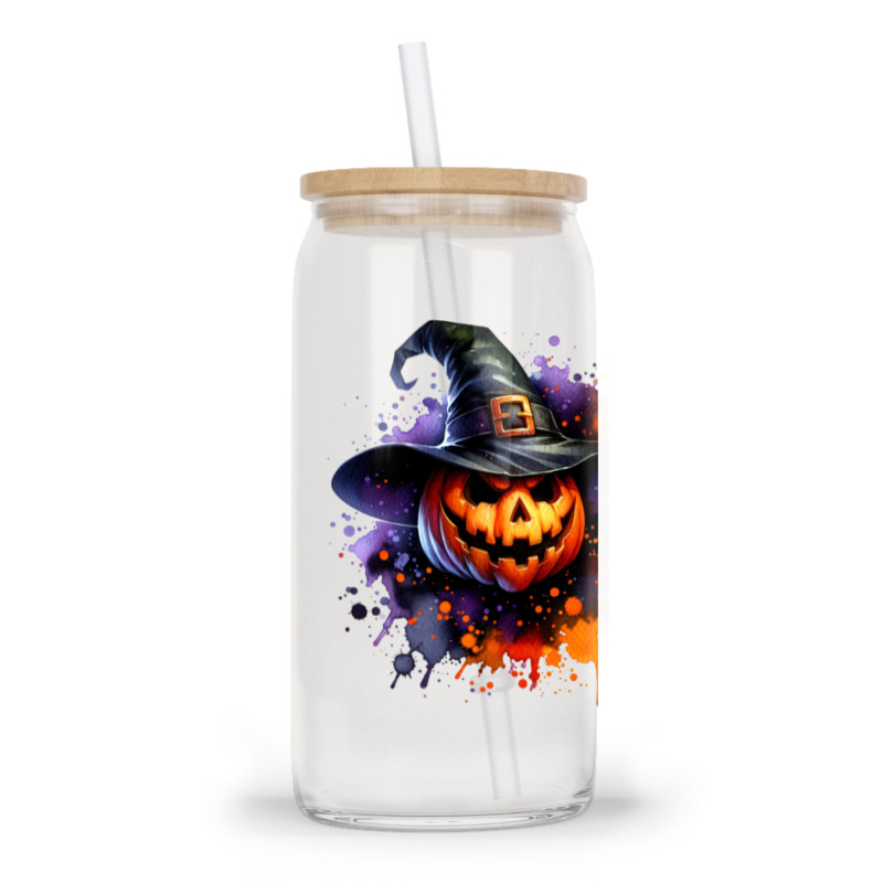 Halloween Witch Pumpkin Glass tumbler by risedesignid | Artistshot