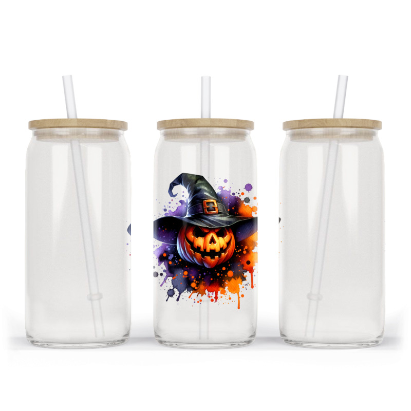 Halloween Witch Pumpkin Glass tumbler by risedesignid | Artistshot