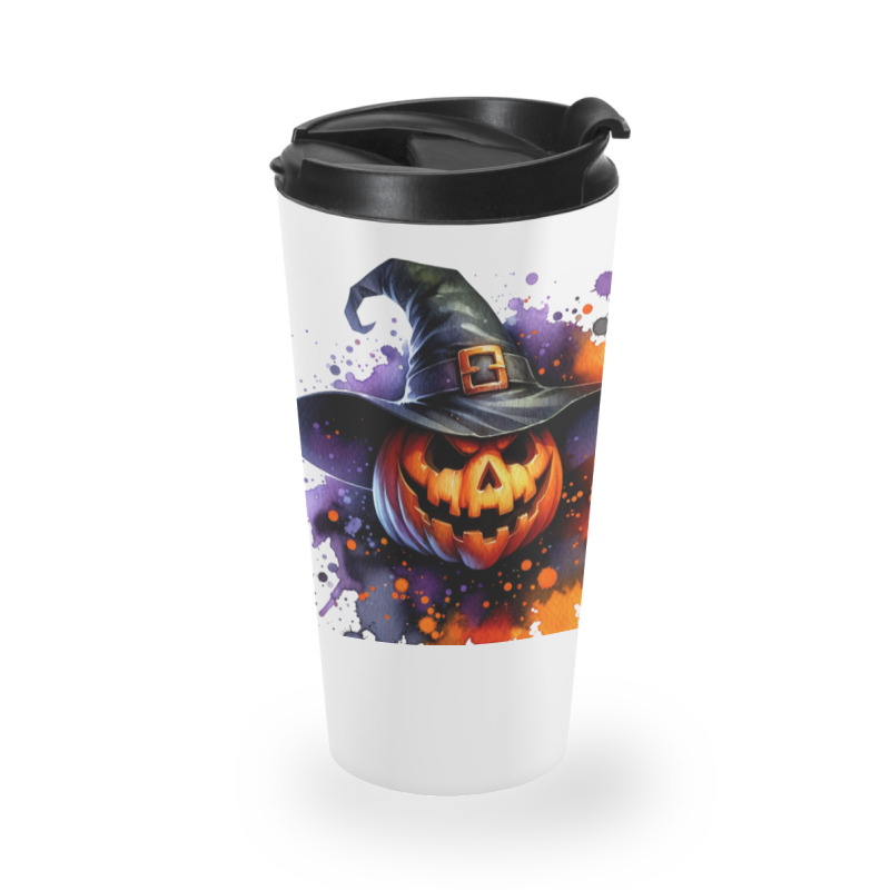 Halloween Witch Pumpkin Travel Mug by risedesignid | Artistshot