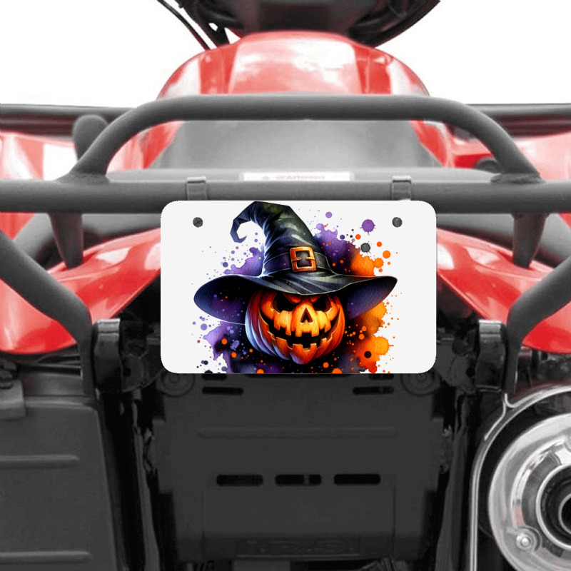 Halloween Witch Pumpkin ATV License Plate by risedesignid | Artistshot