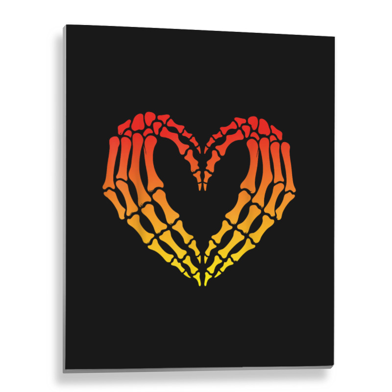 Funny Skeleton Heart Halloween Love Metal Print Vertical by ERNESTO GUANCIA | Artistshot