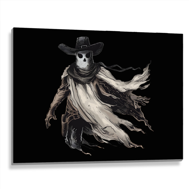 Halloween Day - Cow Boy Funny Skull Metal Print Horizontal by risedesignid | Artistshot