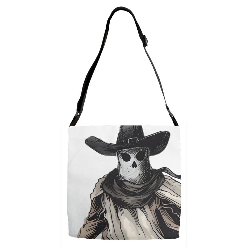 Halloween Day - Cow Boy Funny Skull Adjustable Strap Totes by risedesignid | Artistshot