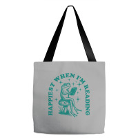 Happiest When I'm Reading Tote Bags | Artistshot