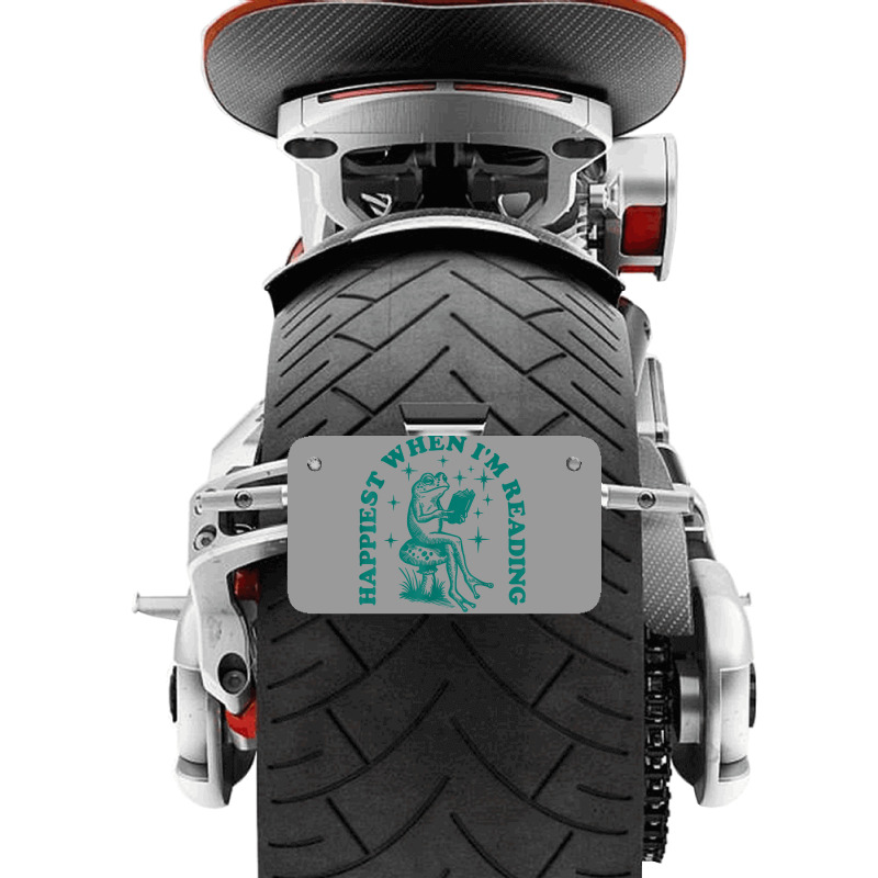 Happiest When I'm Reading Motorcycle License Plate by ERNESTO GUANCIA | Artistshot