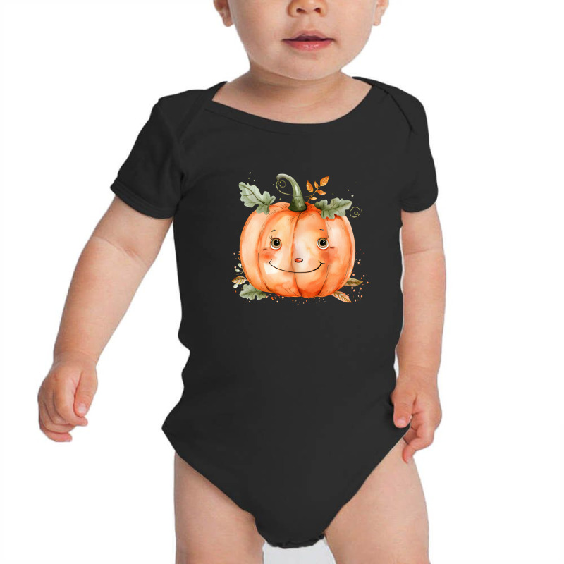 Pumpkin Halloween Day Cute Baby Bodysuit by risedesignid | Artistshot