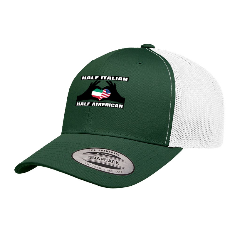 Half Italian Half American Italia Heritage & Usa Dna Flag Pullover Hoo Retro Trucker Cap by cm-arts | Artistshot