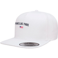 Patriotic Usa Flag Stencil Pinellas Park Fl T Shirt 5 Panel Snapback Cap | Artistshot