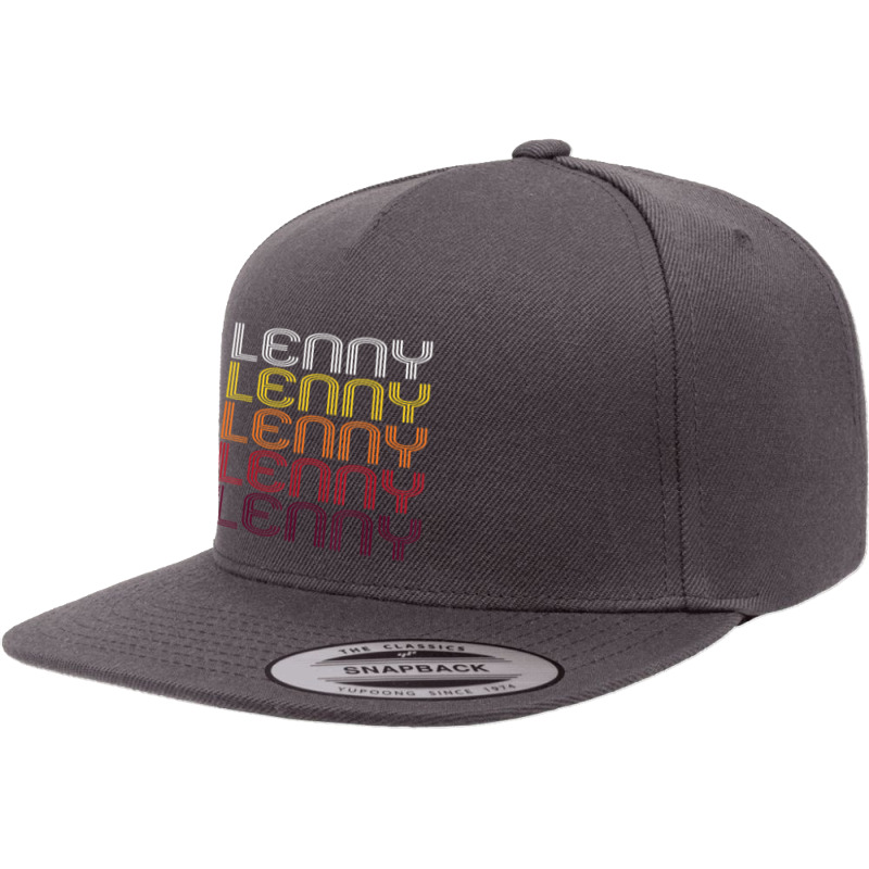 Lenny Retro Wordmark Pattern Vintage Style 5 panel snapback cap by Sheppard Karena | Artistshot