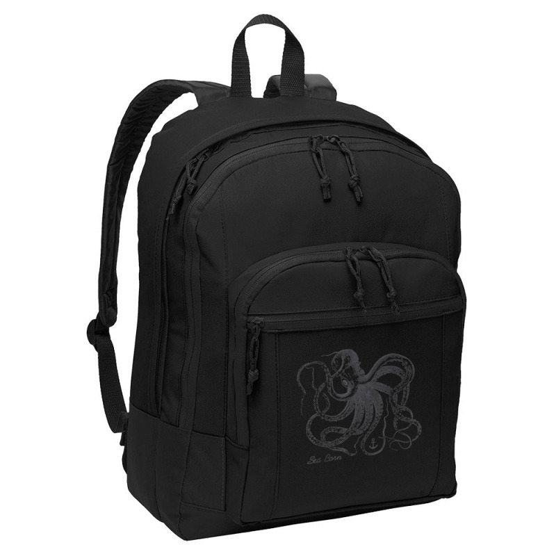 Vintage Black Octopus Marine Biologist Ocean Sea Life 5 Basic Backpack | Artistshot