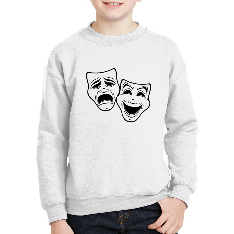 Comedy And Tragedy Theater Youth Sweatshirt by JunJaden | Artistshot