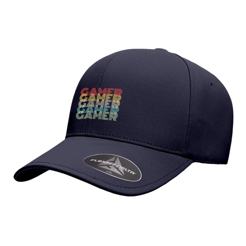 Gamer Retro Vintage 8bit Arcade Gaming Seamless Cap by ChandraGay | Artistshot