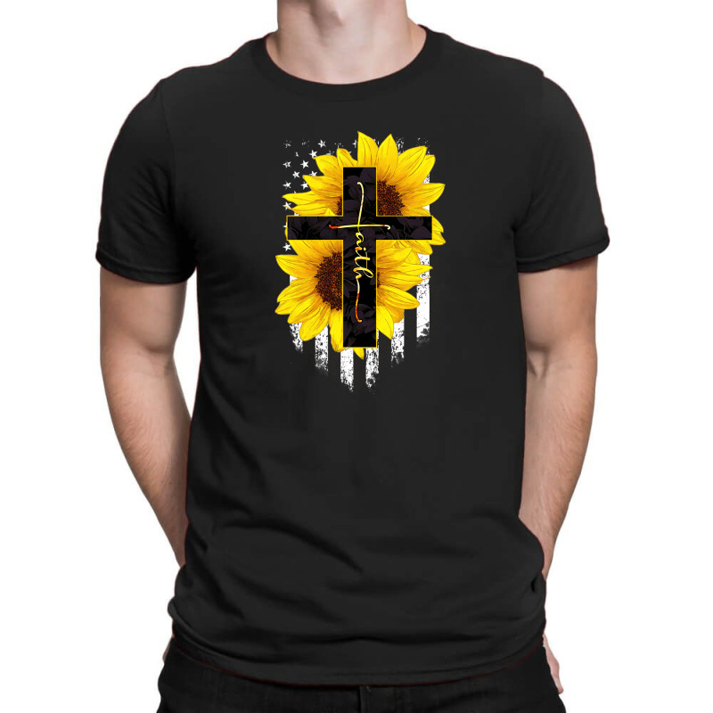 Faith Sunflower Flag T-shirt | Artistshot