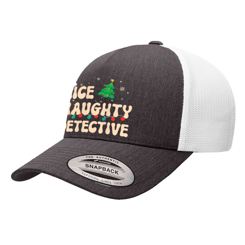 Nice Naughty Detective Christmas List Investigator Groovy Yupoong Trucker Cap by Clinical | Artistshot