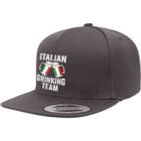 Italian Drinking Team Salute Italy Flag Funny Oktoberfest T 5 Panel Snapback Cap | Artistshot