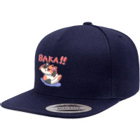 Neko Cat Tsundere 5 Panel Snapback Cap | Artistshot