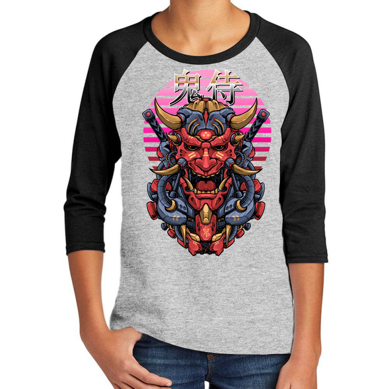 Oni Samurai Retrowave Youth 3/4 Sleeve | Artistshot