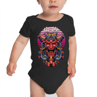 Oni Samurai Retrowave Baby Bodysuit | Artistshot