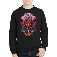 Oni Samurai Retrowave Youth Sweatshirt | Artistshot