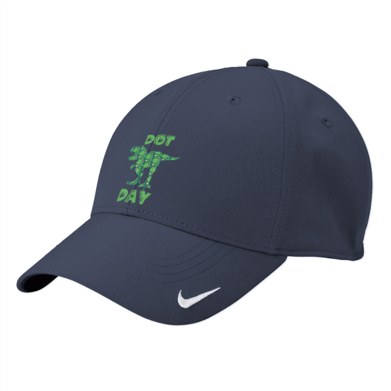 International Dot Day Green Polka Dot T Rex Dinosaur Kids Nike Dri-FIT Cap by Prismatic | Artistshot