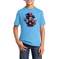 Teddy Bear Skull Party - Halloween Day Basic Youth T-shirt | Artistshot