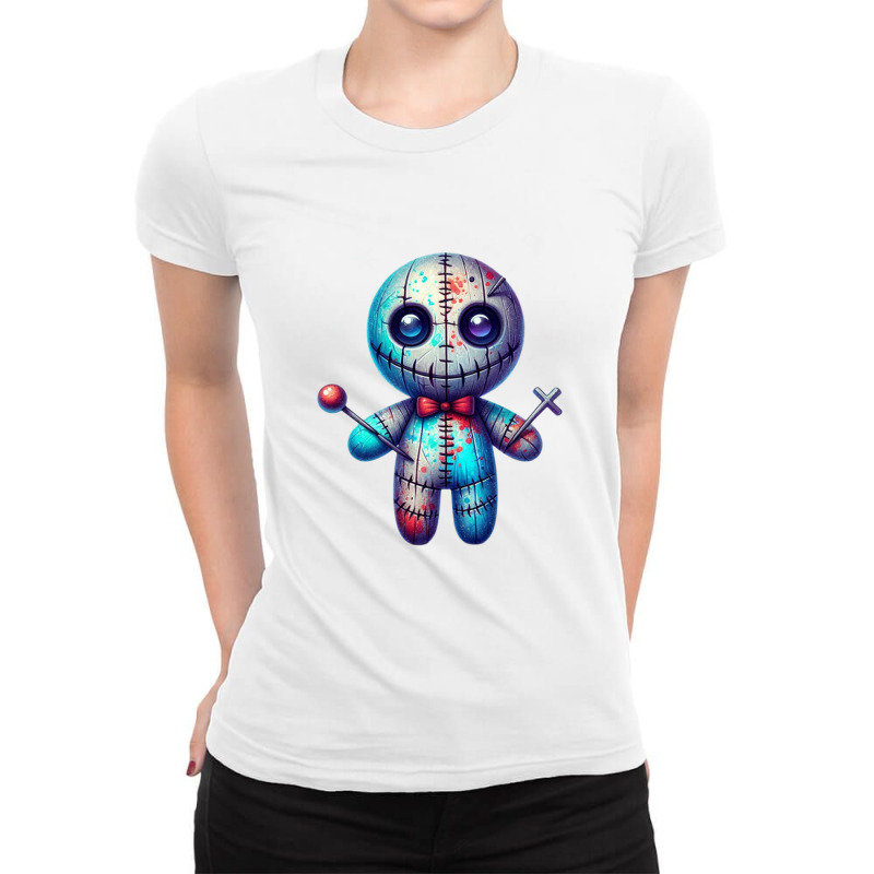 Voodoo Skull Halloween Party Cute Ladies Fitted T-Shirt by risedesignid | Artistshot