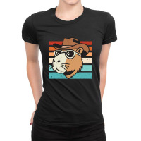 Cowboy Capybara Retro Ladies Fitted T-shirt | Artistshot