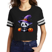 Witch Panda Halloween Day Scorecard Crop Tee | Artistshot