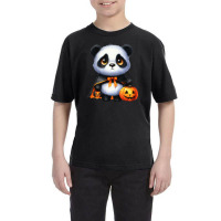 Halloween Day - Panda Cute With Pumpkin Youth Tee | Artistshot