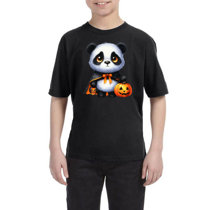 Halloween Day - Panda Cute With Pumpkin Youth Tee by denbey | Artistshot