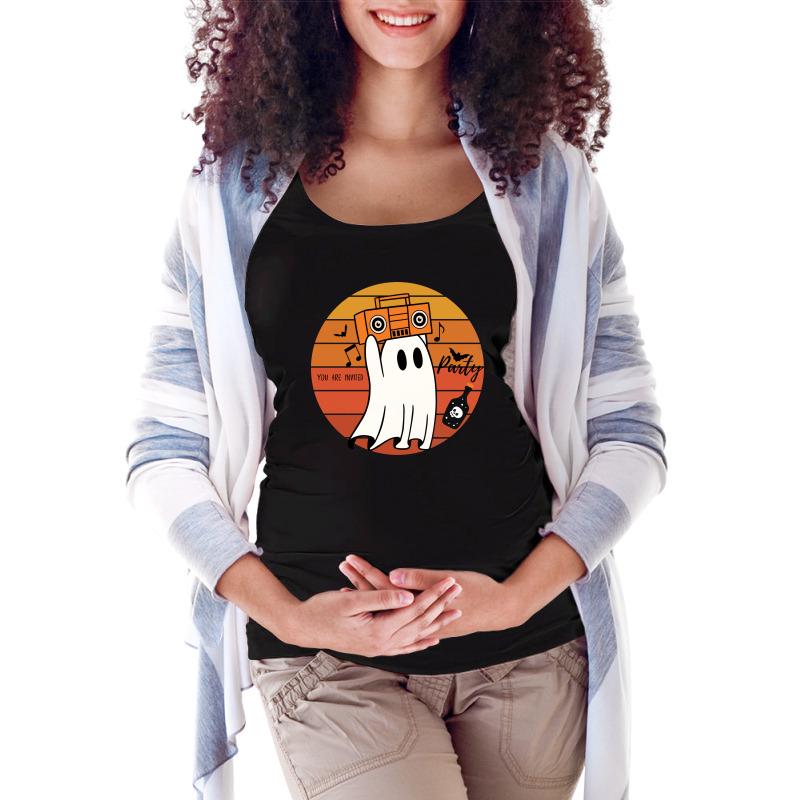 Halloween Party You Are Invited Retro Funny Ghost Maternity Scoop Neck T-shirt by spreadshirt.com/Wolf shop | Artistshot