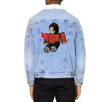 Happy Evil Skater Half Smile Skateboarder Novelty Unisex Sherpa-lined Denim Jacket | Artistshot